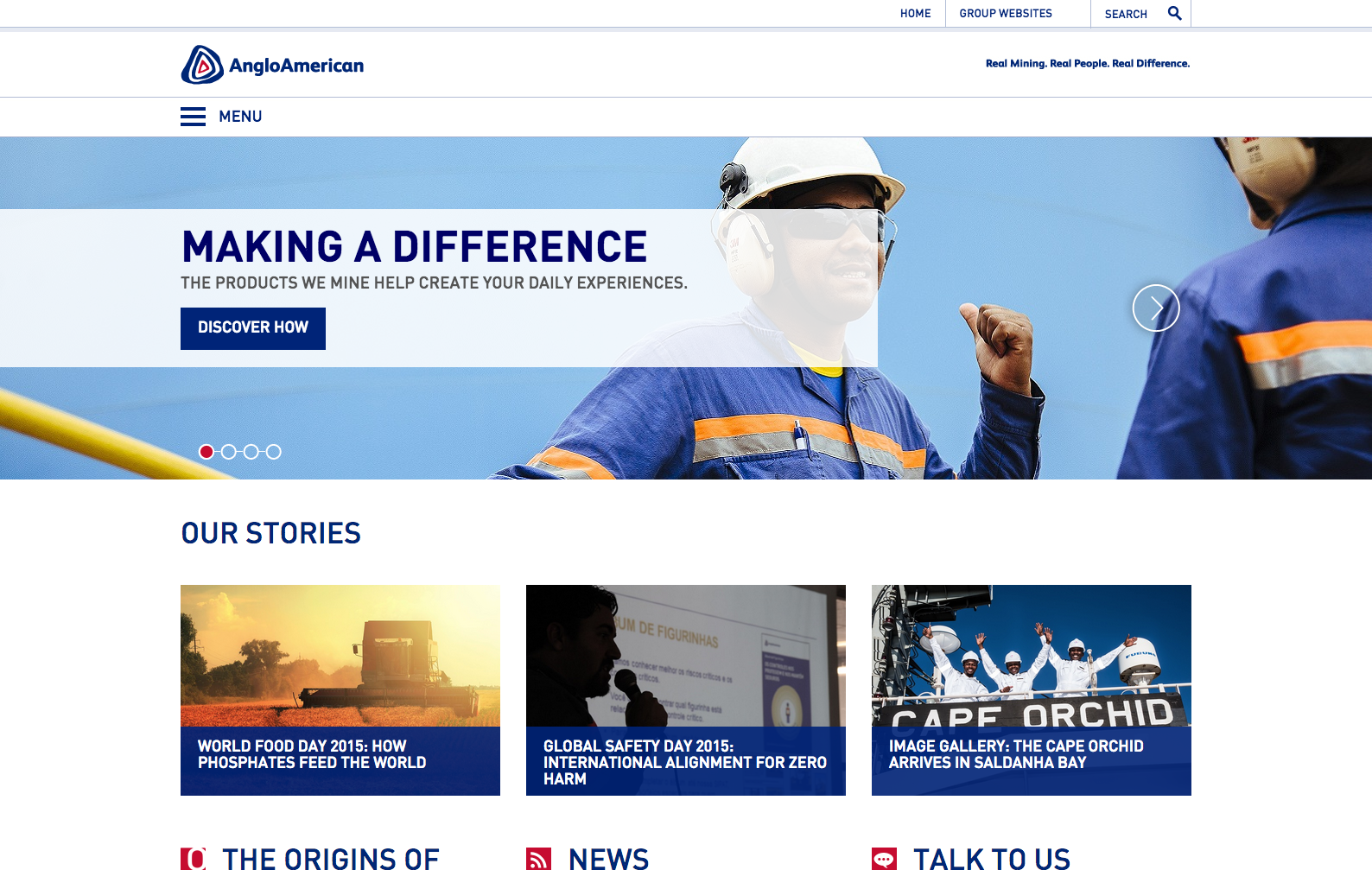 anglo american website design inspiration company