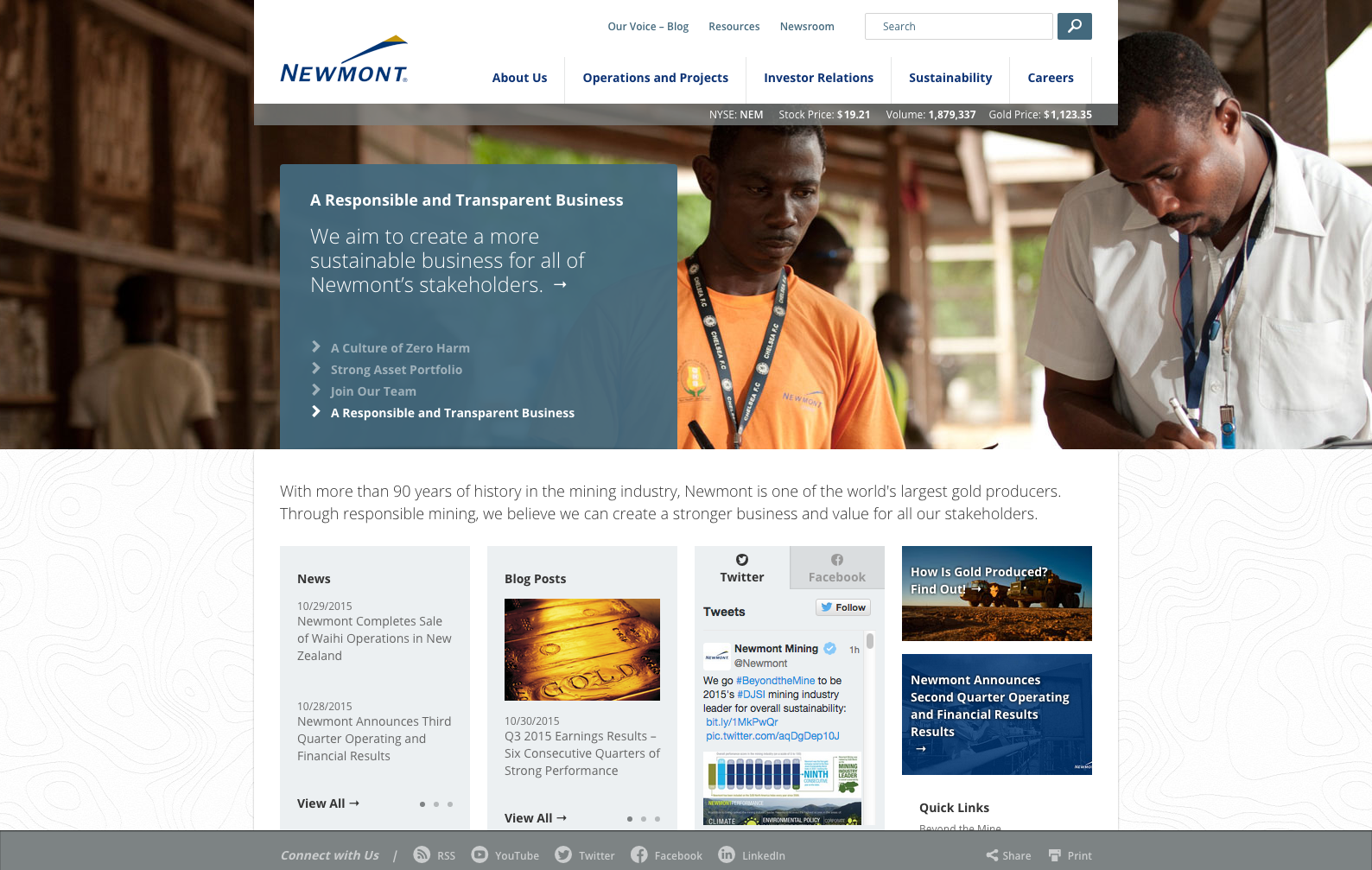 newmont mining company web design